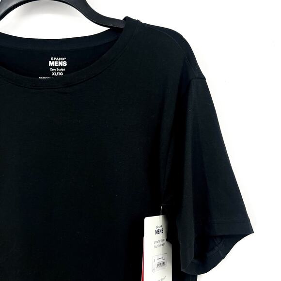 SPANX Mens Zero Sculpt Crewneck T-shirt XL Classic Black Cotton & Modal NWT - Picture 6 of 11